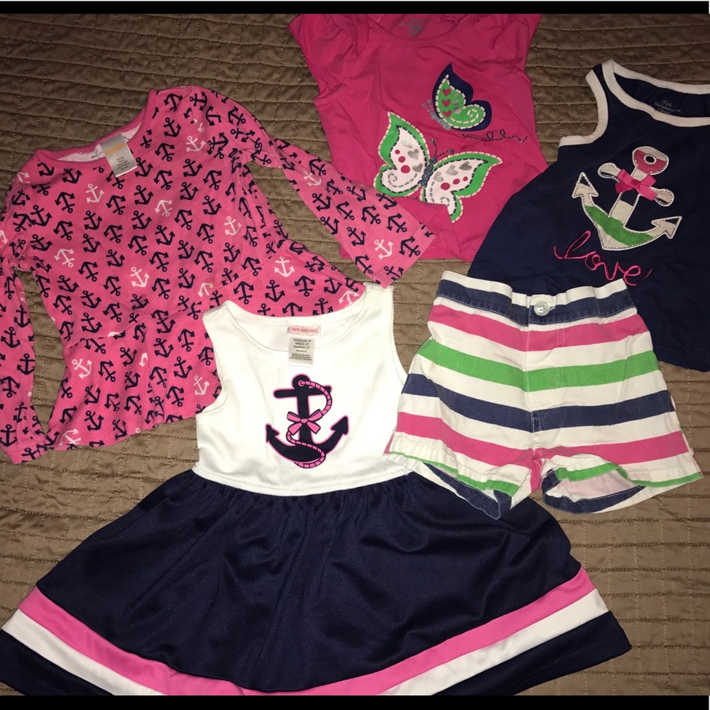 Nautical girls size 2T clothing Lot